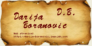 Darija Boranović vizit kartica